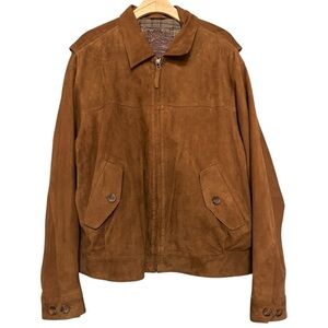 Col. Littleton Leatherwear RARE Men’s Sz M Tan Cognac Suede Zip Up Stable Jacket
